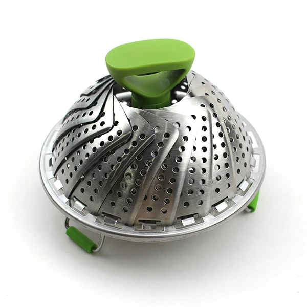 New design superior standard vegetable Stainless Steel Foldable food steamer