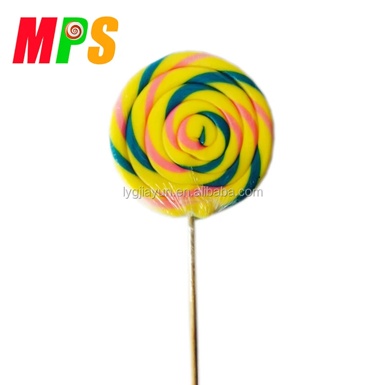 Giant sweet swirl wave plate lollipop candy
