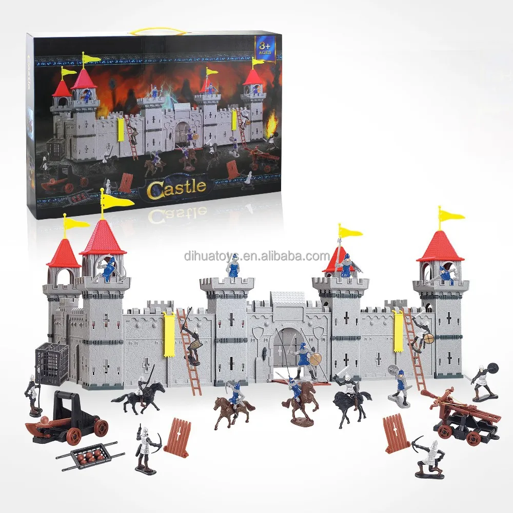 Educational Toy Plastic Castle with Toys Soldier for Kids