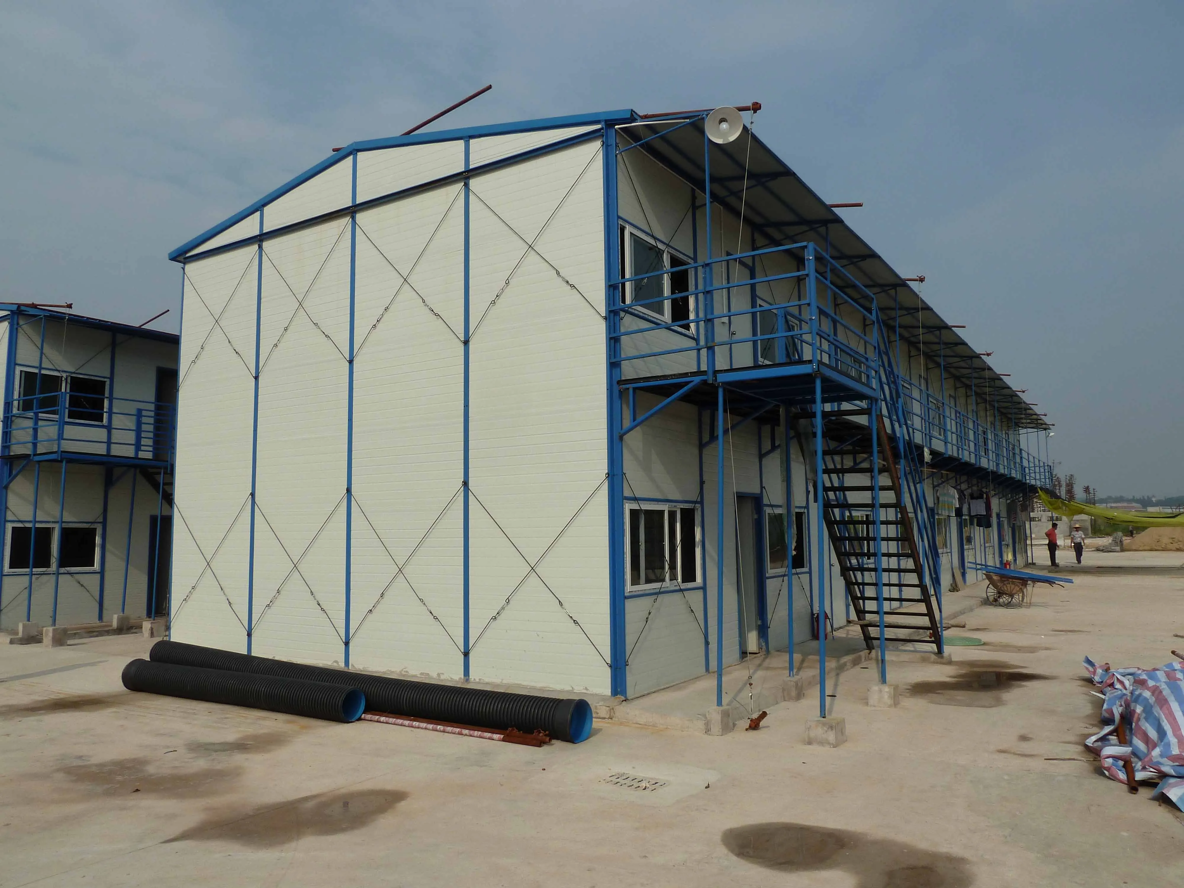 
2 storey prefab house K type prefabricated houses for building site as temporary dormitory 