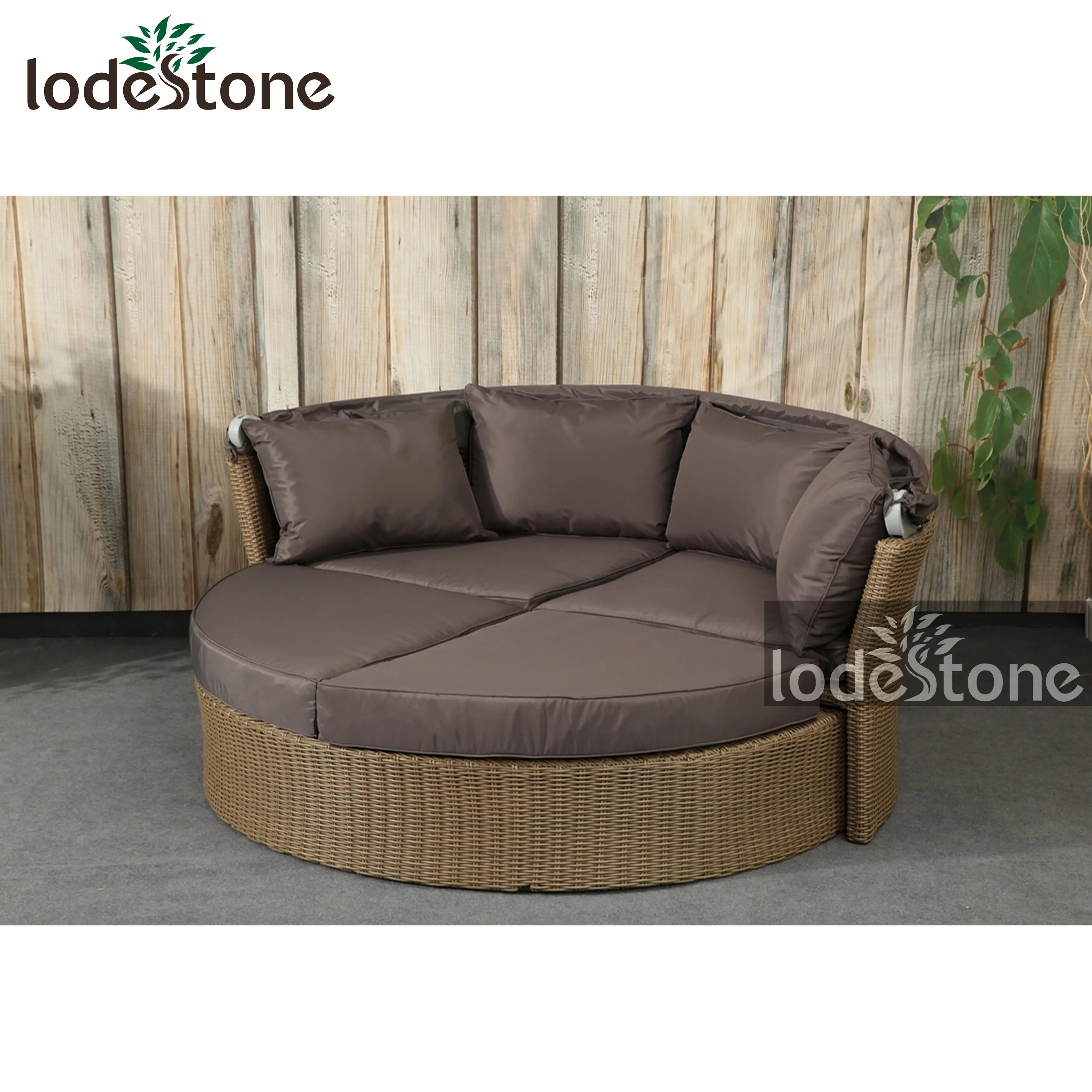 Bestselling outdoor furniture daybed Garden Wicker Patio Bed Round