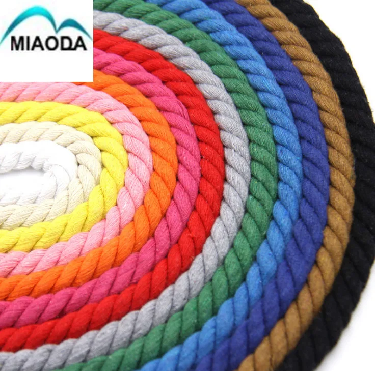 Wholesale 3-strand twisted cotton rope/10mm macrame cord/decor DIY cords