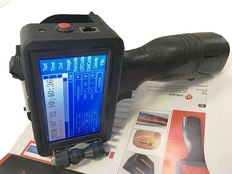 Industrial Batch Coding Machine Meenjet Manual Portable Hand Jet Printer for Printing on Carton Metal Plastic Bottle