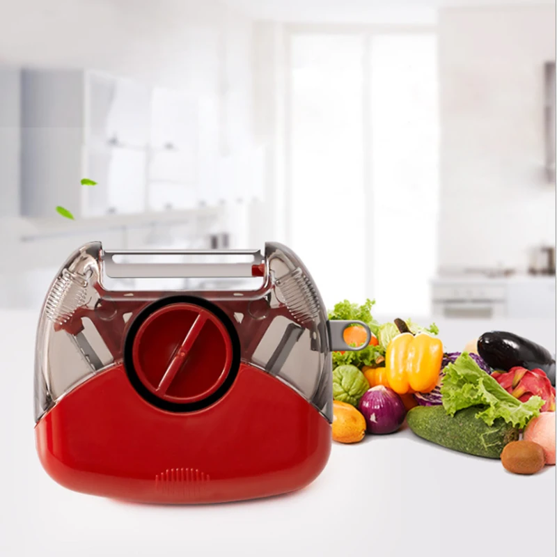 Kitchen Multi Function 3 Blades Orange Tomato Rotary Vegetable Fruit Peeler Potato Peeler Stainless Steel Carrot Peeler