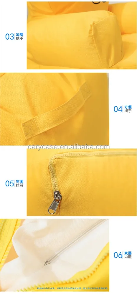 silk screen print yellow cartoon bean bag chair, lovely fancy beanbag sofa seat cushion