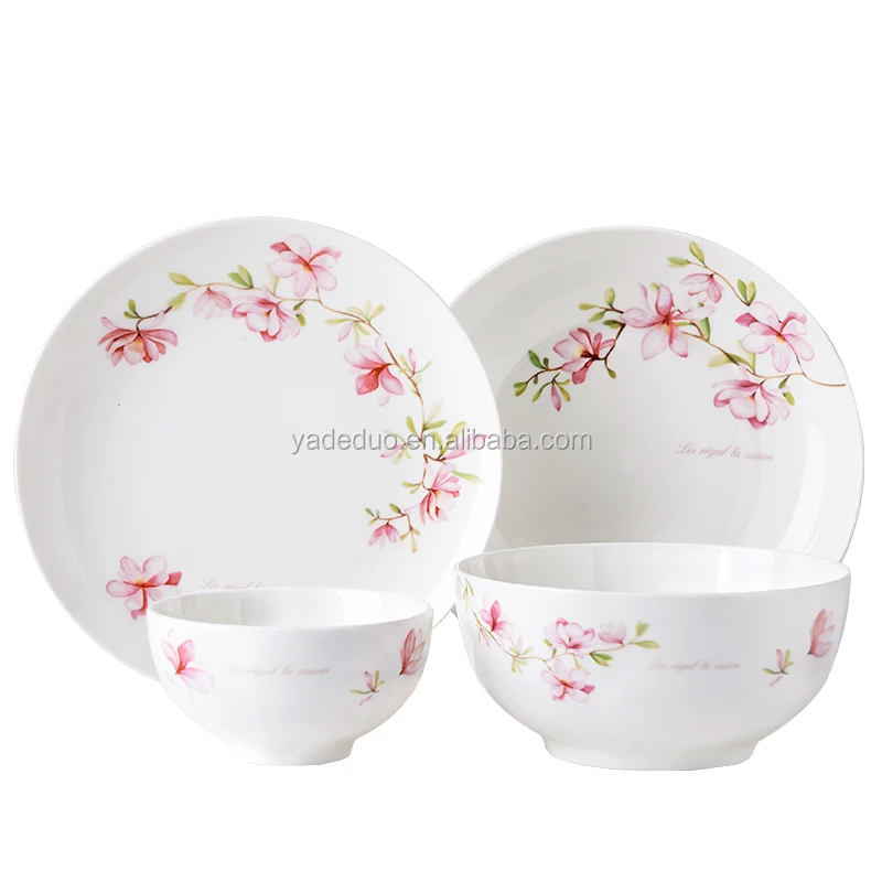 Custom porcelain dinner plates bowl sets 42pcs restaurant ceramic serving dishes set