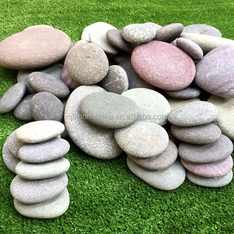 
Colored Flat Round Nature Stone DIY Painting Pebbles 