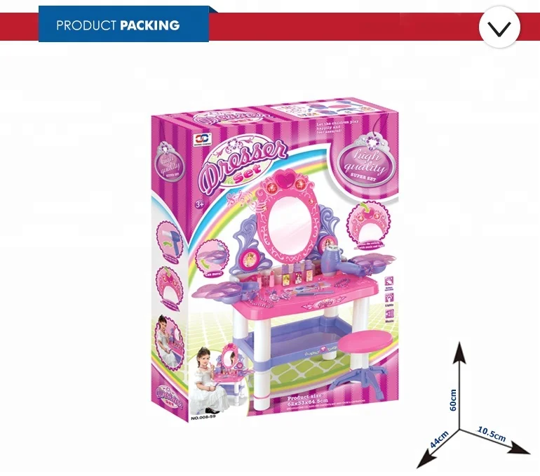 Hot selling other preschool makeup toys role pretend play with beauty dresser and make up game kits for girl kids set