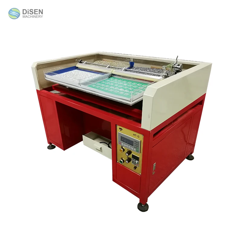 automatic ds 07102 ultrasonic hot fix rhinestone shaking machine crystal rhinestone counter applicator hot fix brush machine