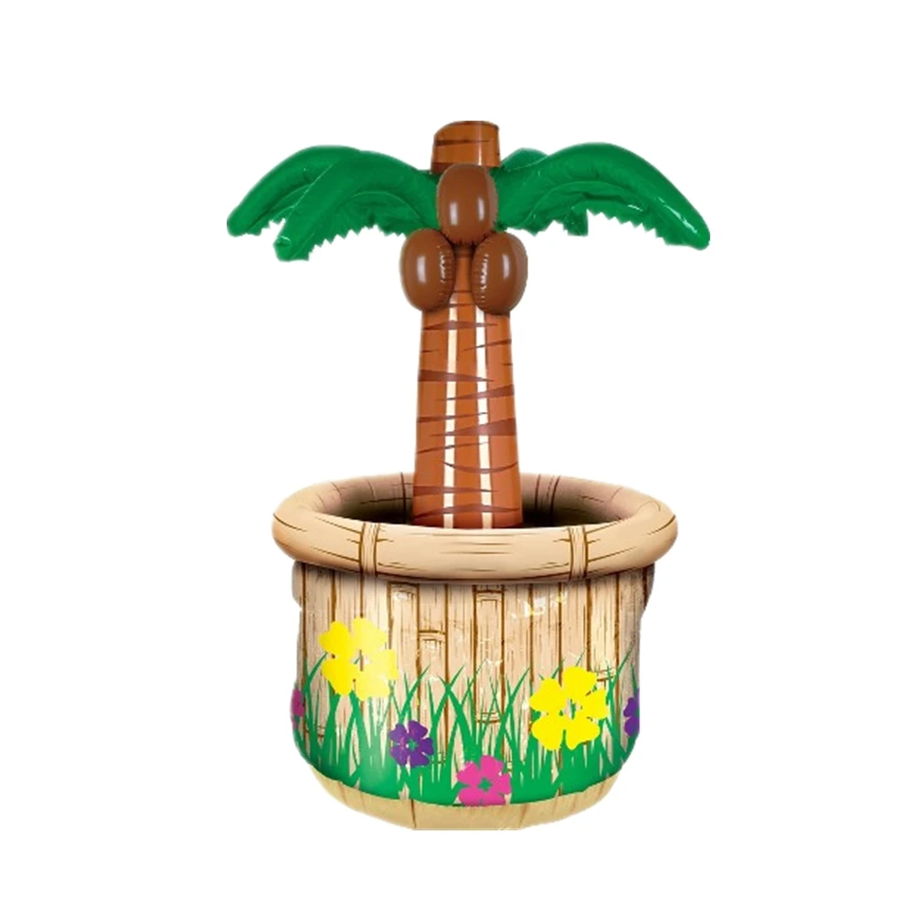 Customized Large Coconut Plam Tree PVC Inflatable Floating Cooler Ice Bucket