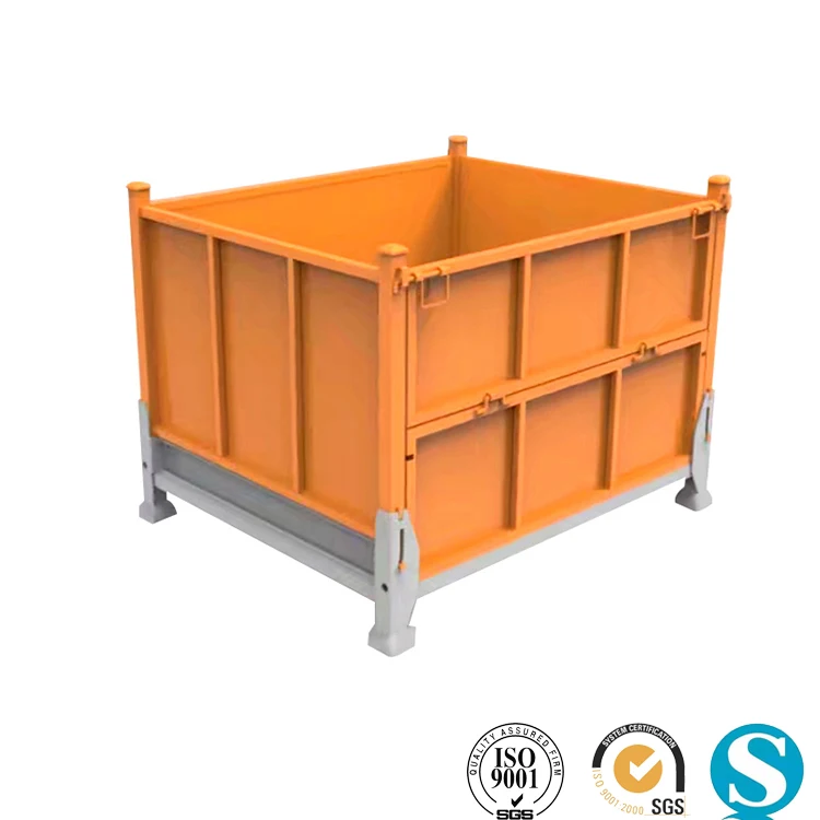 
Industrial heavy duty bulk collapsible folding wire mesh pallet container 