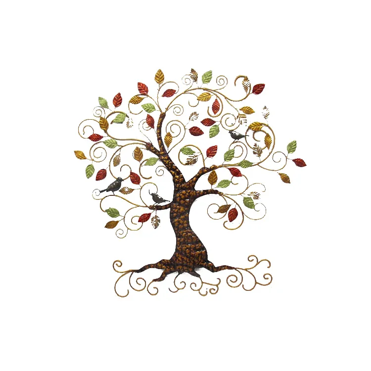 Outdoor large wrought iron wall art metal trees sculptures
