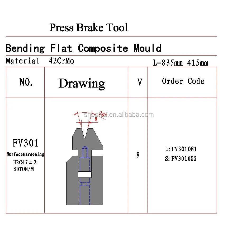 BOHAI Brand-for metal sheet bending 100t/3200 press brake punch and die tools