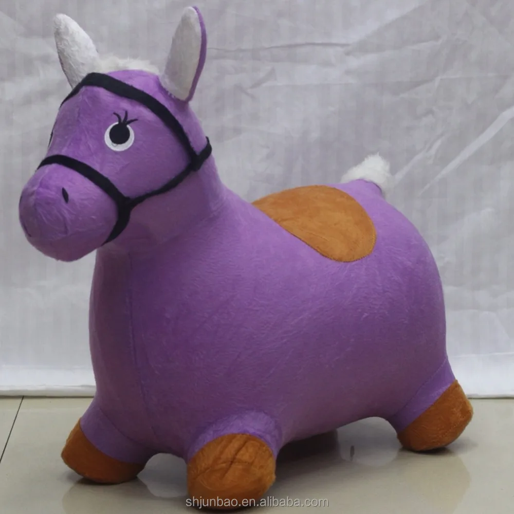 
PVC Inflatable Horse Ride-on Jumping Toys Animals With Clothes 