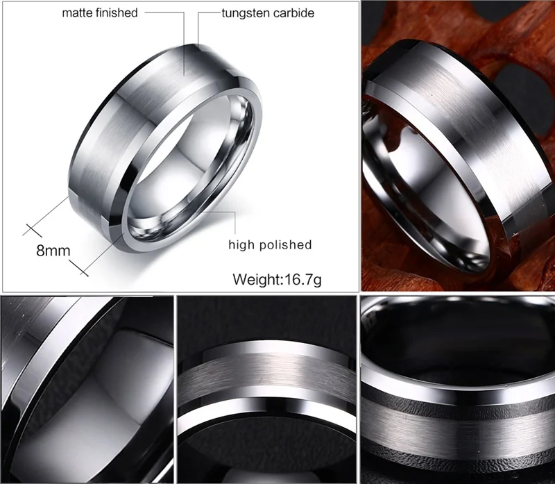 
Latest blank wedding bands cnc tungsten ring designs for men 