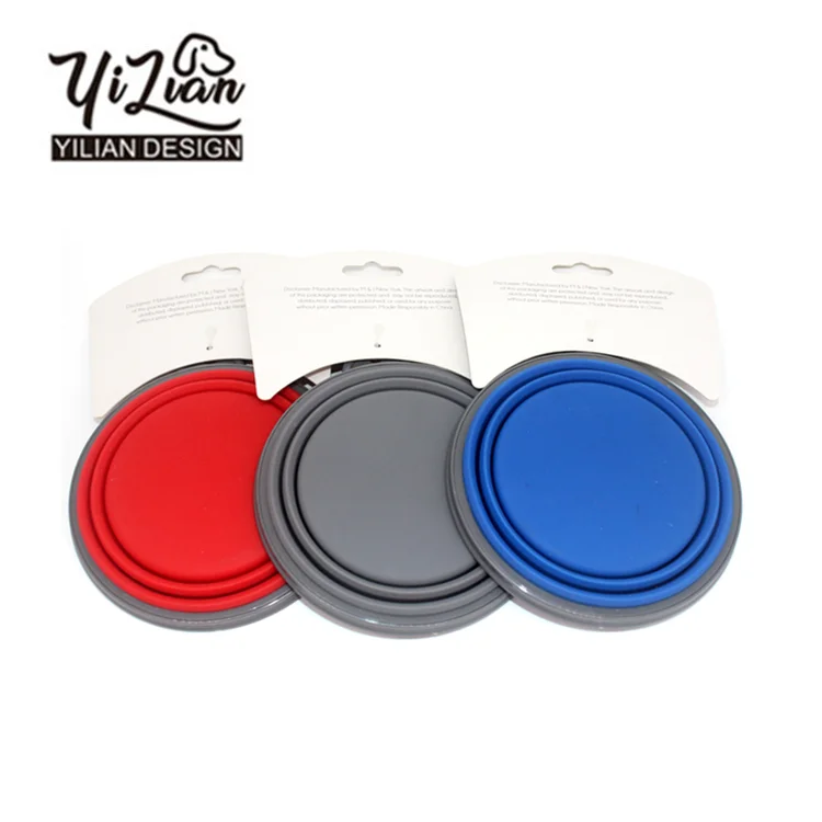 2-pack Foldable dog bowl, food grade BPA free, collapsible expandable cup cutlery pet dog cat food water  portable travel bowl