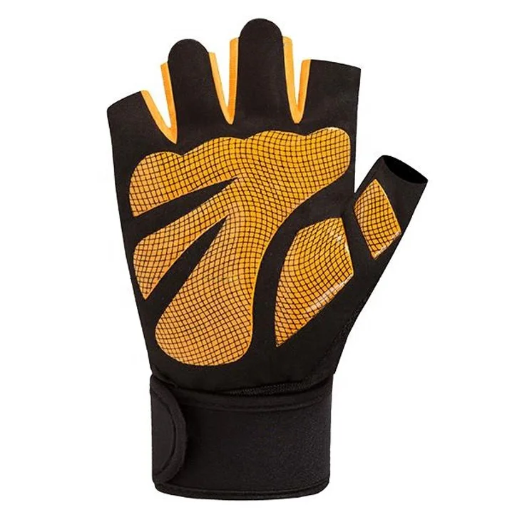 Non Slip Wearable Weightlifting Fitness Wristband Gloves Half Finger Sport Gym Gloves
