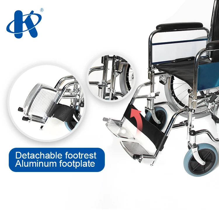 Kaiyang KY901 new adjustable armrest manual folding wheelchair High Configuration Folding Manual Steel Wheelchair