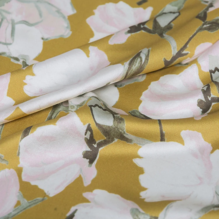 
Natural 100% silk satin digital printed fabrics produced in Chinese factories 