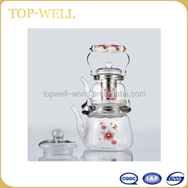 fire resistant glass turkish teapot brew teapot