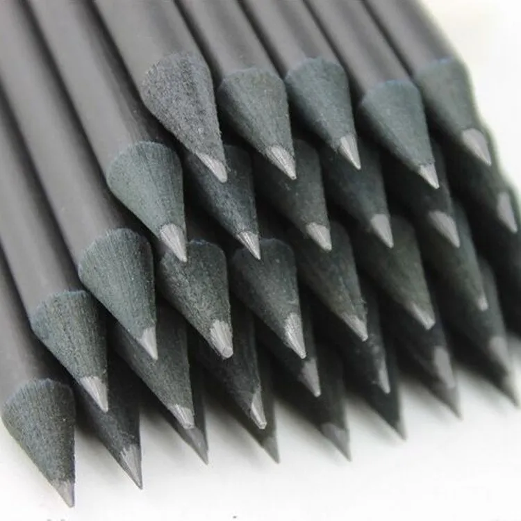 Wooden Pencil Office School Supplies Pencils Set Wood with Eraser Customized Round Loose OEM Logo Printing Hot Sale Black