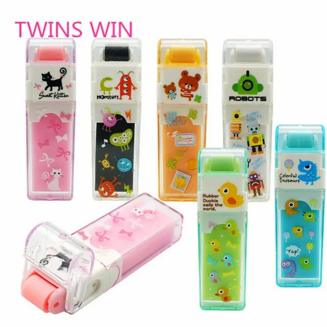 Japanese Custom Shape Promotional Cheap Stationery 6pcs/pack Cartoon Cute Pencil Rubber Erasers for Kids 507