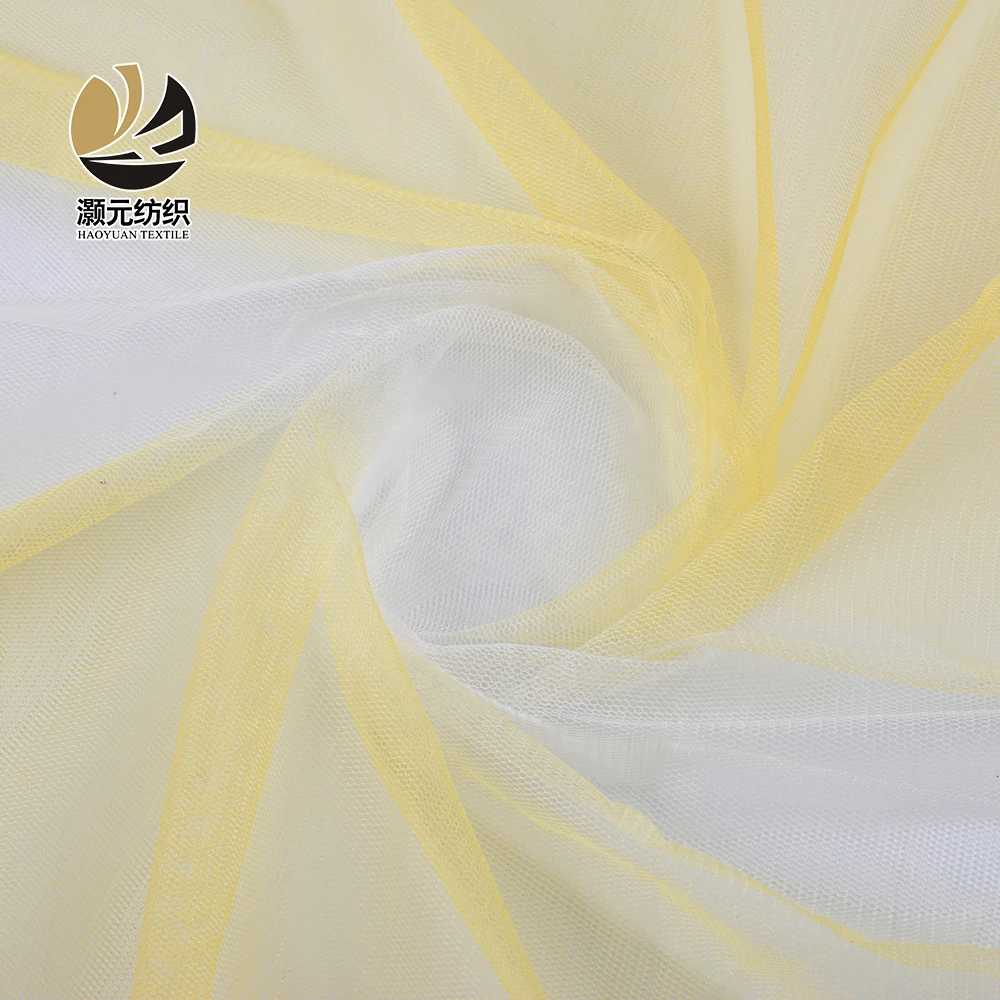 High quality Yellow gradient color polyester mosquito netting mesh fabric for children garments