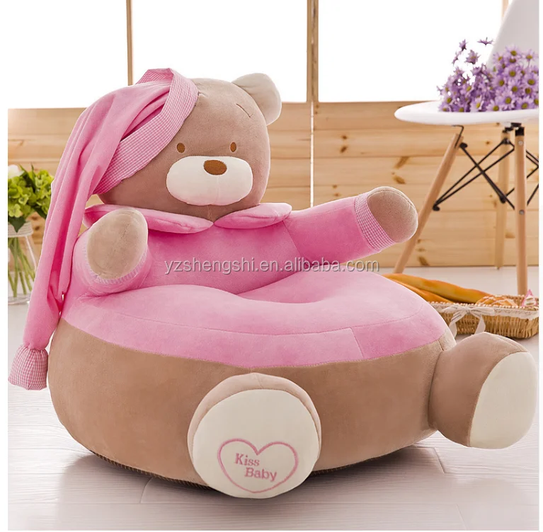 CE Wholesale Baby Safety Bear Chair skin Custom Soft Plush Toys Animal Sofa