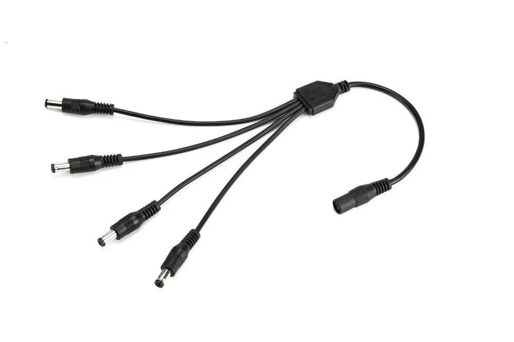 4 Way 1 to 4 DC 1 Female to 4 Male Output Power Splitter Cable Cord Y Adapter For CCTV Security Camera System