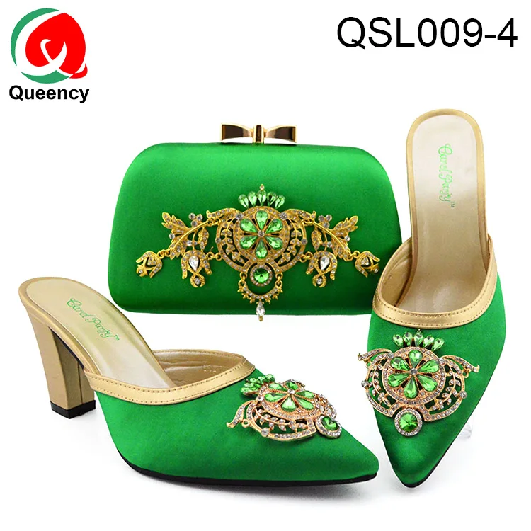 Queency African Shoes And Clutch Bag Set Evening Women for Nigeria Party