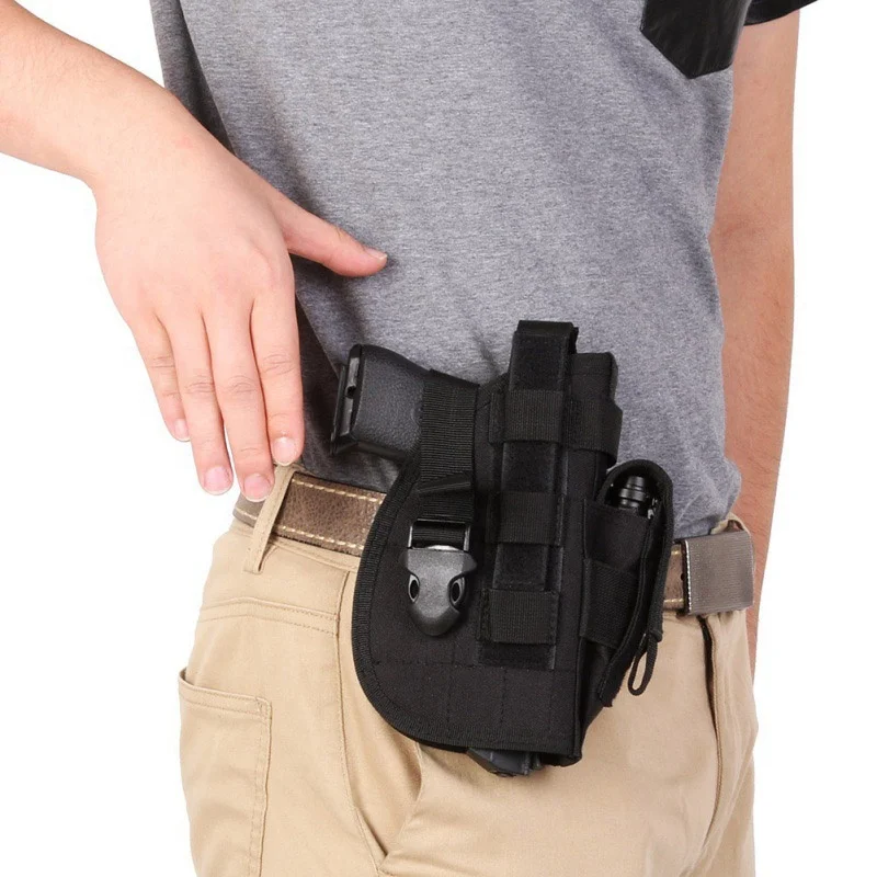 IPSC Tactical Molle Pistol Gun Holster Modular Combat Airsoft Waist Belt gun bag for Right Hand
