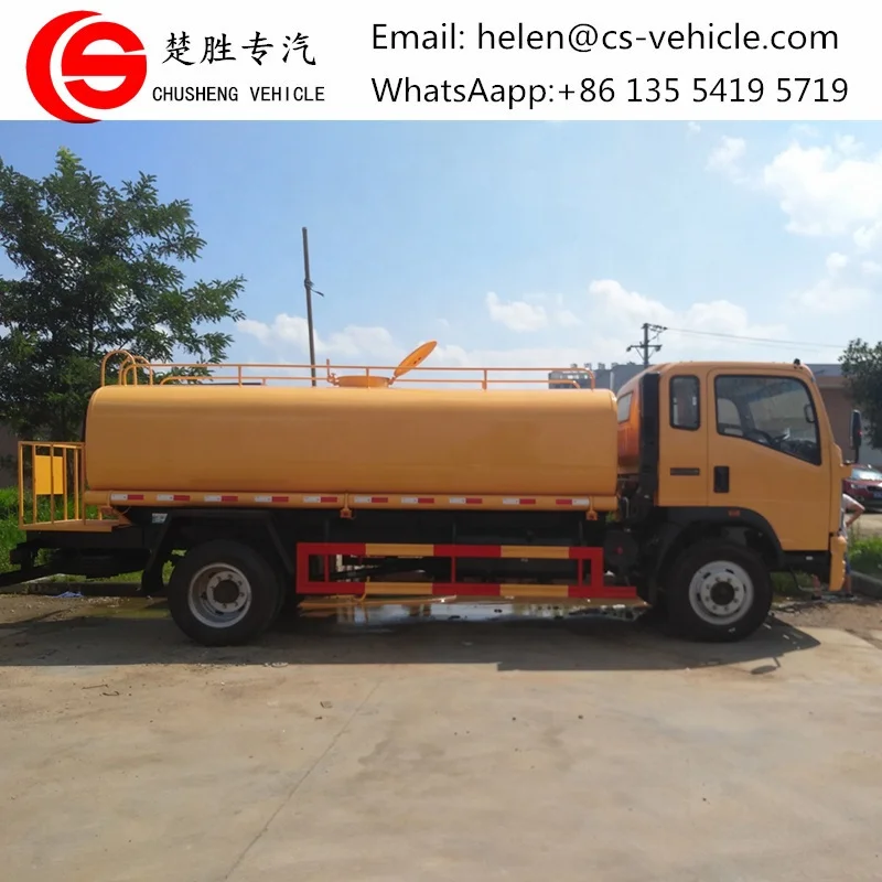 HOWO 4x2 right hand drive 10 tons water transport tanker truck 10M3 watering cart for sale