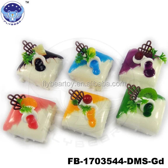 Mousse Fruit Imitation Food Small Square Cake Fridge Magnets