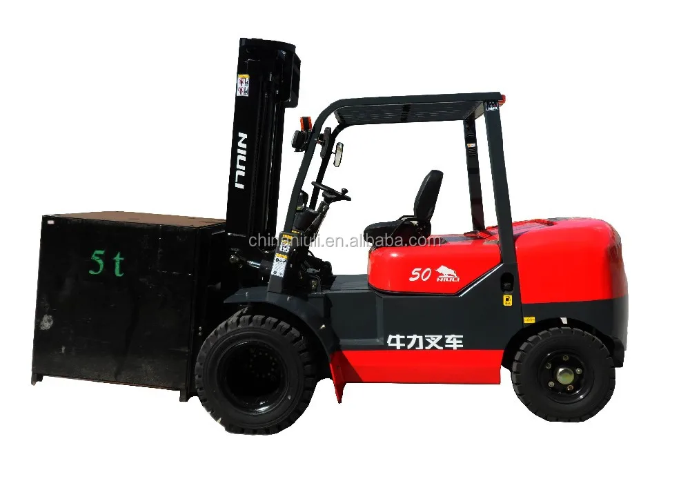 NIULI Transpalet Montacarga 5 ton diesel forklift with Japanese Mitsubishi S6S engine