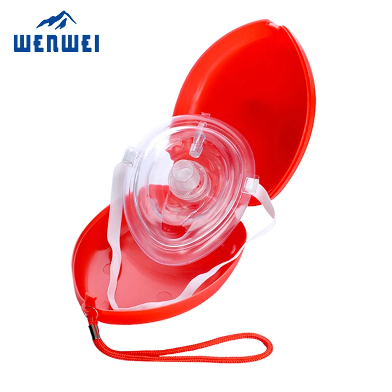 CPR mouth to mouth mask red hard case cpr mask for aed training