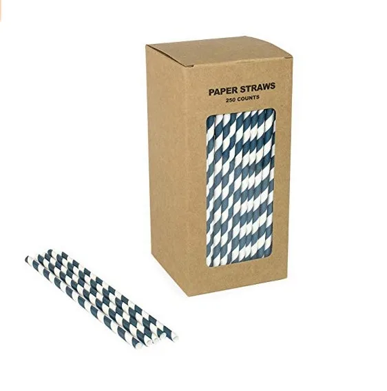 Customized package for paper straws biodegradable paper straws with box white biodegradable straws box
