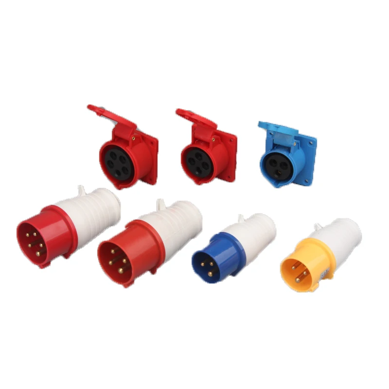 
220-250v Rated Voltage and 16 Rated Current Male Waterproof Industrial Plug and Socket 