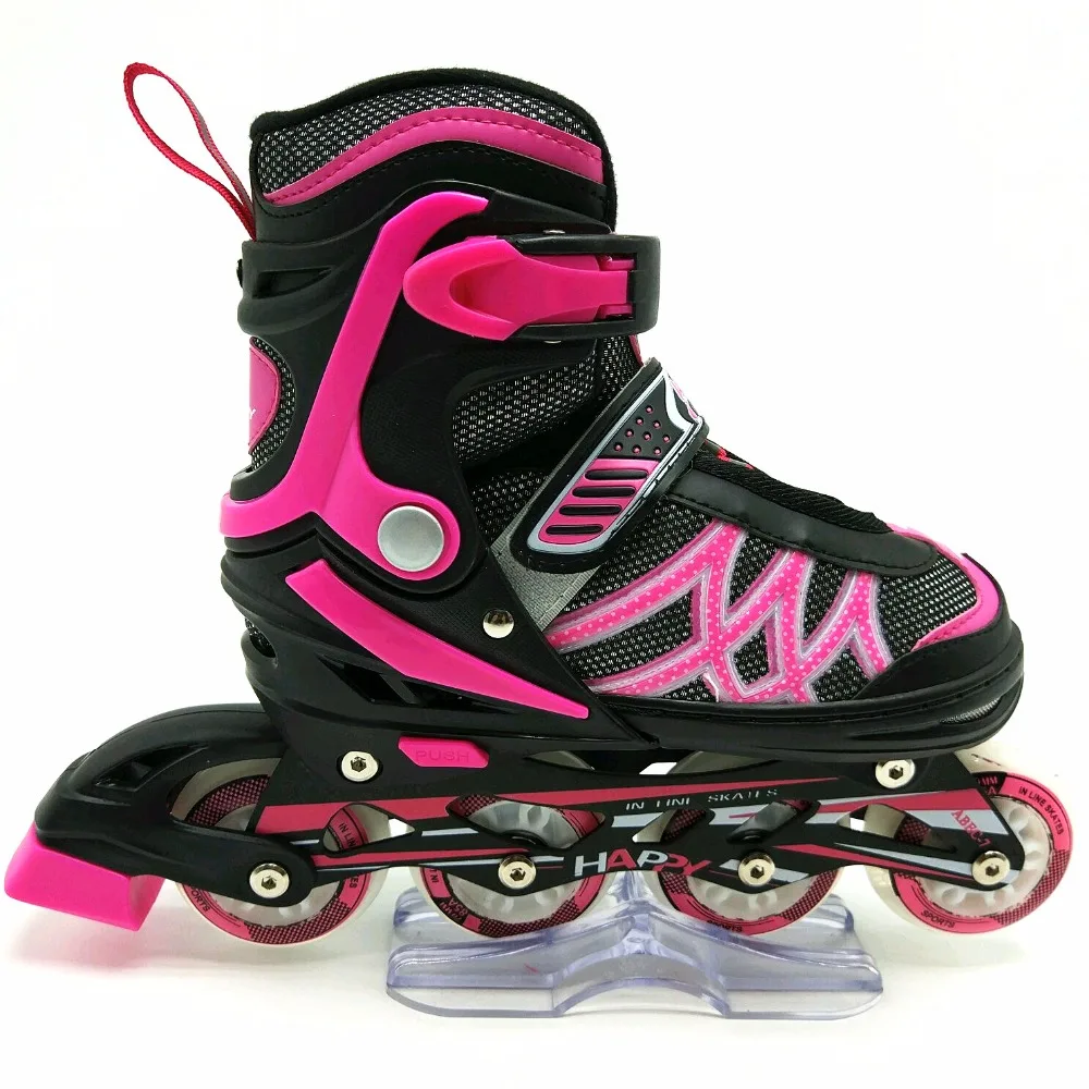 2022 adjustable flashing single row PU wheel inline roller skates