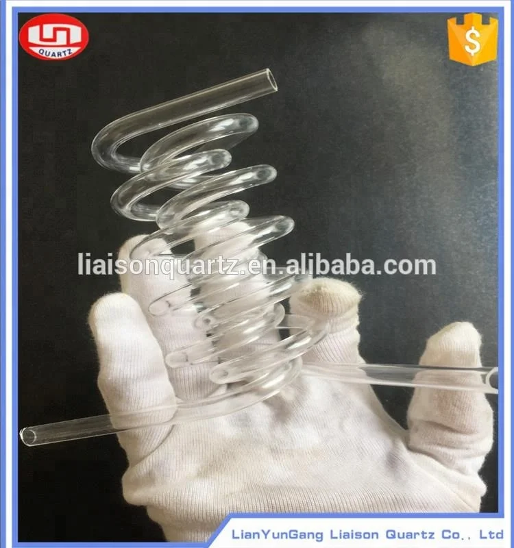 Custom quartz spiral tube/double coil quartz pipe