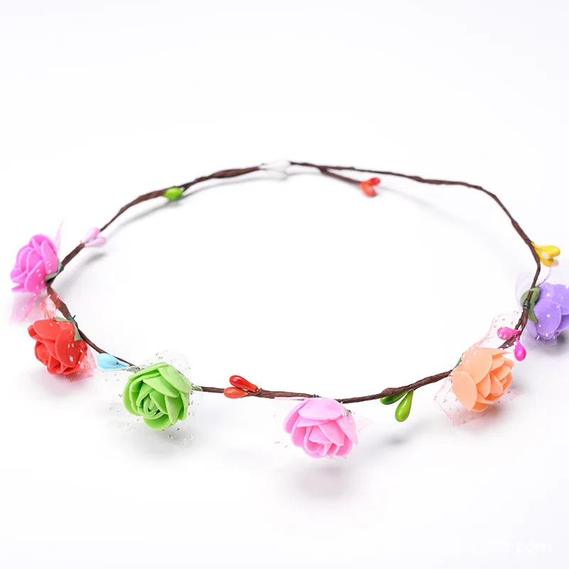 Wholesale Hawaiian Holiday Flower Wreath Christmas Decoration Small Wreath Starry Headband Bridal Wedding Wreath