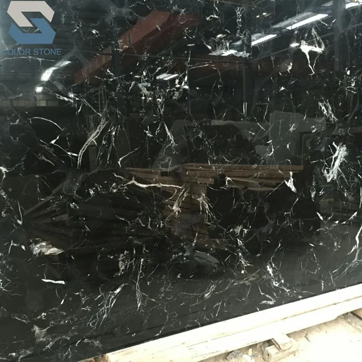 Cheap chinese marmol granitos price black ice marble with white veins