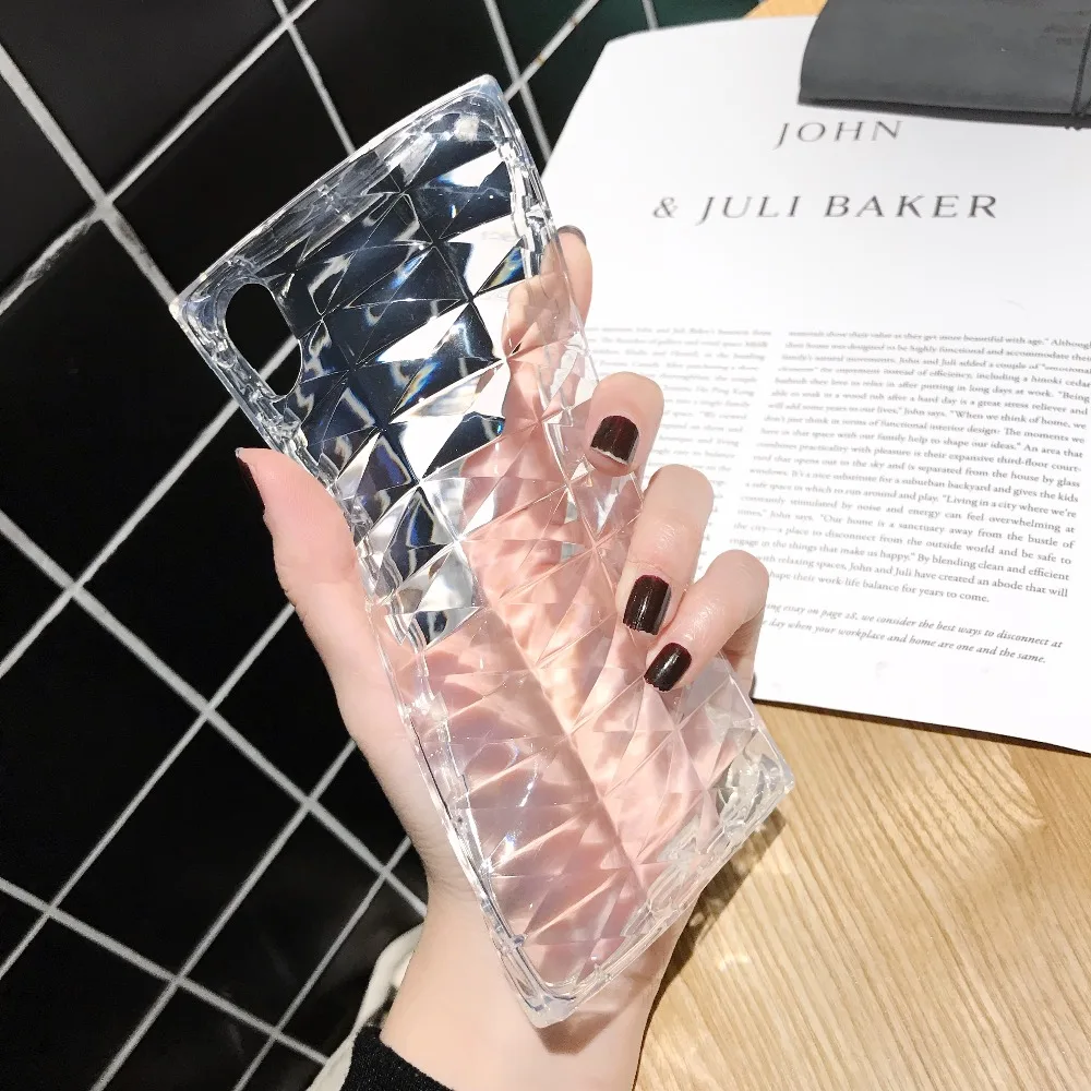 OEM QJZL For iPhone XR/ XS MAX/ 6S 7 8 Plus Candy 3D Glitter light Transparent Cover Coque For iPhone 7 Case soft silicon Cover