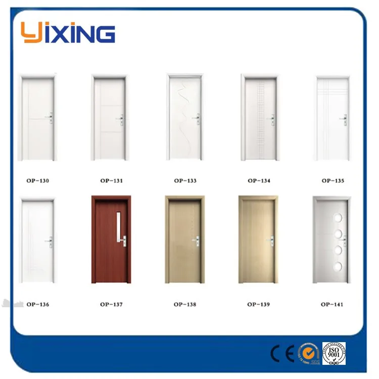 Puertas De Madera Security PVC Door Philippines Wood Entry Doors Interior Swing Security MDF Finished