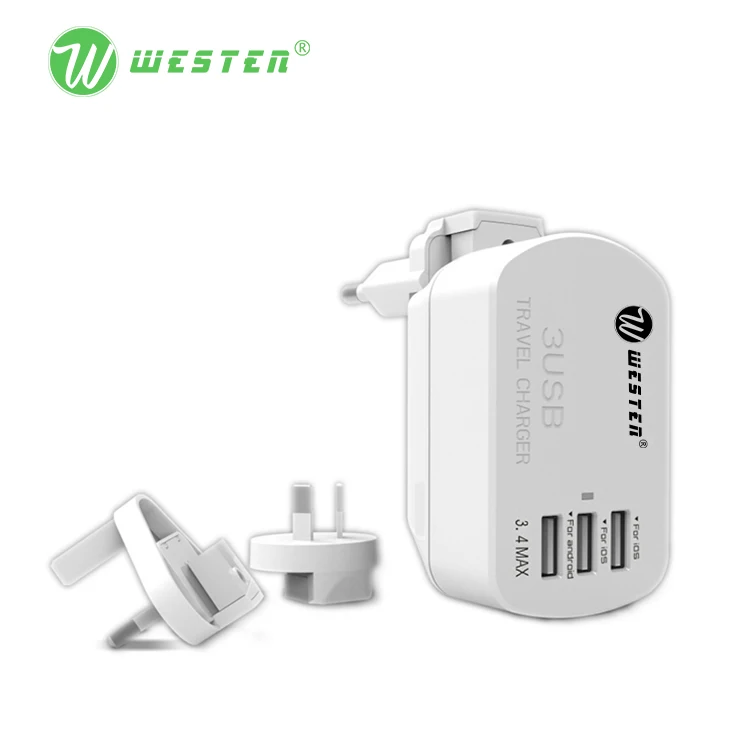 
Universal USB Travel Adapter EU US AU UK Plug Wall Charger For Mobile Phone 