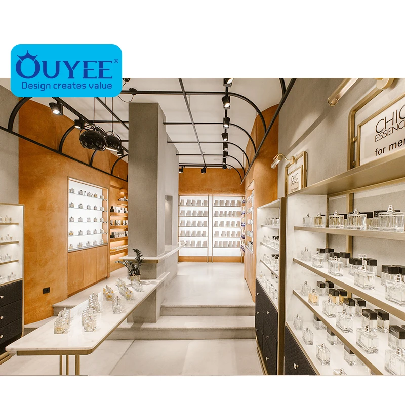 Perfume Display Shelf Shop Interior Design Decoration Furniture Perfume Display Cabinet Perfume Showcase Display Table