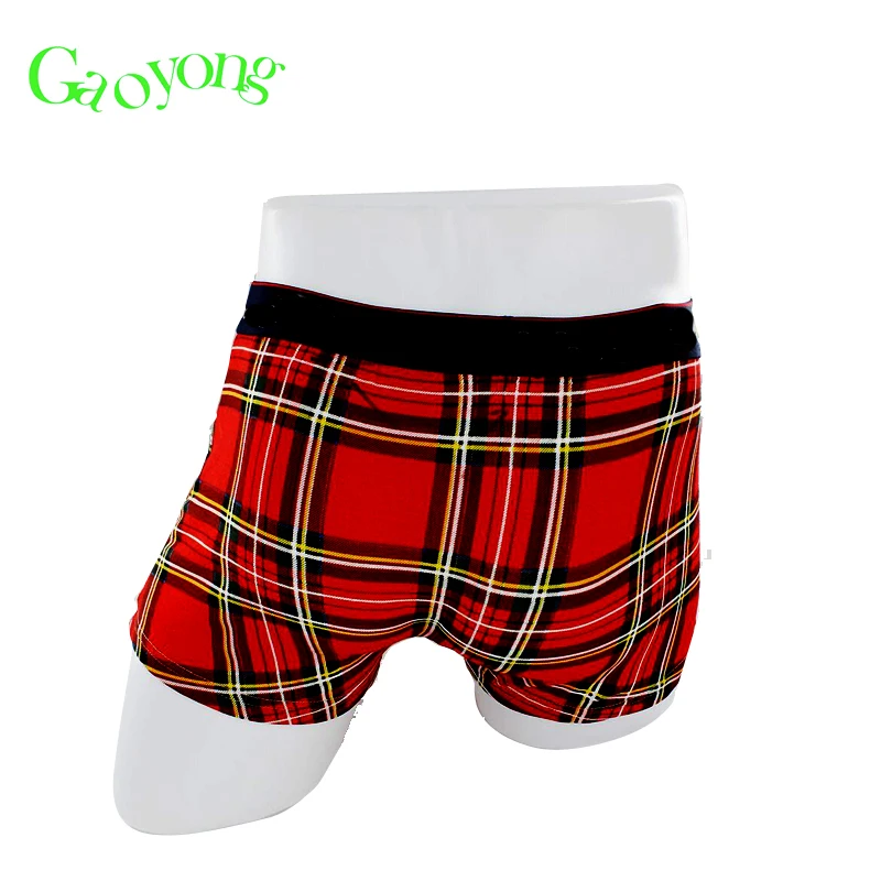Custom men cotton spandex underwear with printed design