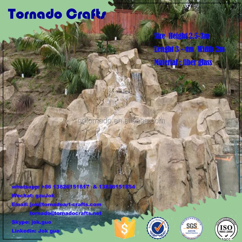 2017 Newly Home HOT Spring Decoration Waterfall Artificial Rockery pool Fountain Fiberglass