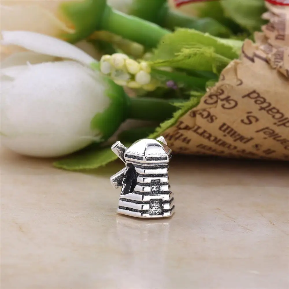 greek jewelry Friendship 925 Sterling Silver Windmill Charm Bead For Snake Bracelet Love Windmill Bead Christmas Gift