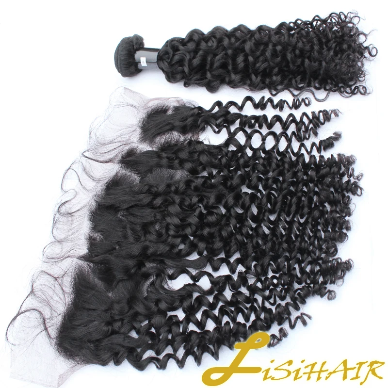 Grade 10A Factory Unprocessed Malaysia Hair Mink Raw Curly Human Hair Bundle With Closure