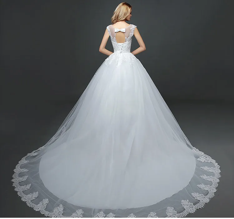 
Q012 In Stock Fast Delivery Gorgeous Lace Appliqued Sexy Open Back Wedding Dresses 